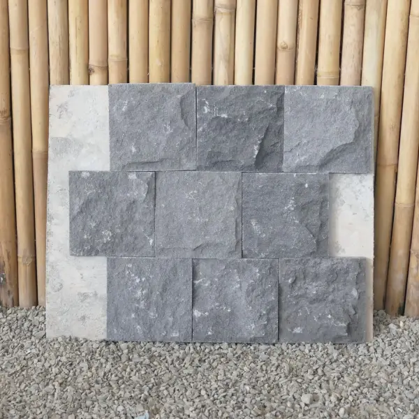 Product image 1 of the product “Black Lava Stone Wall tiles, Quality for local market, Size approx. 20 x 20 cm (0,04m²) Price per 1 m² / 25pcs. ”
